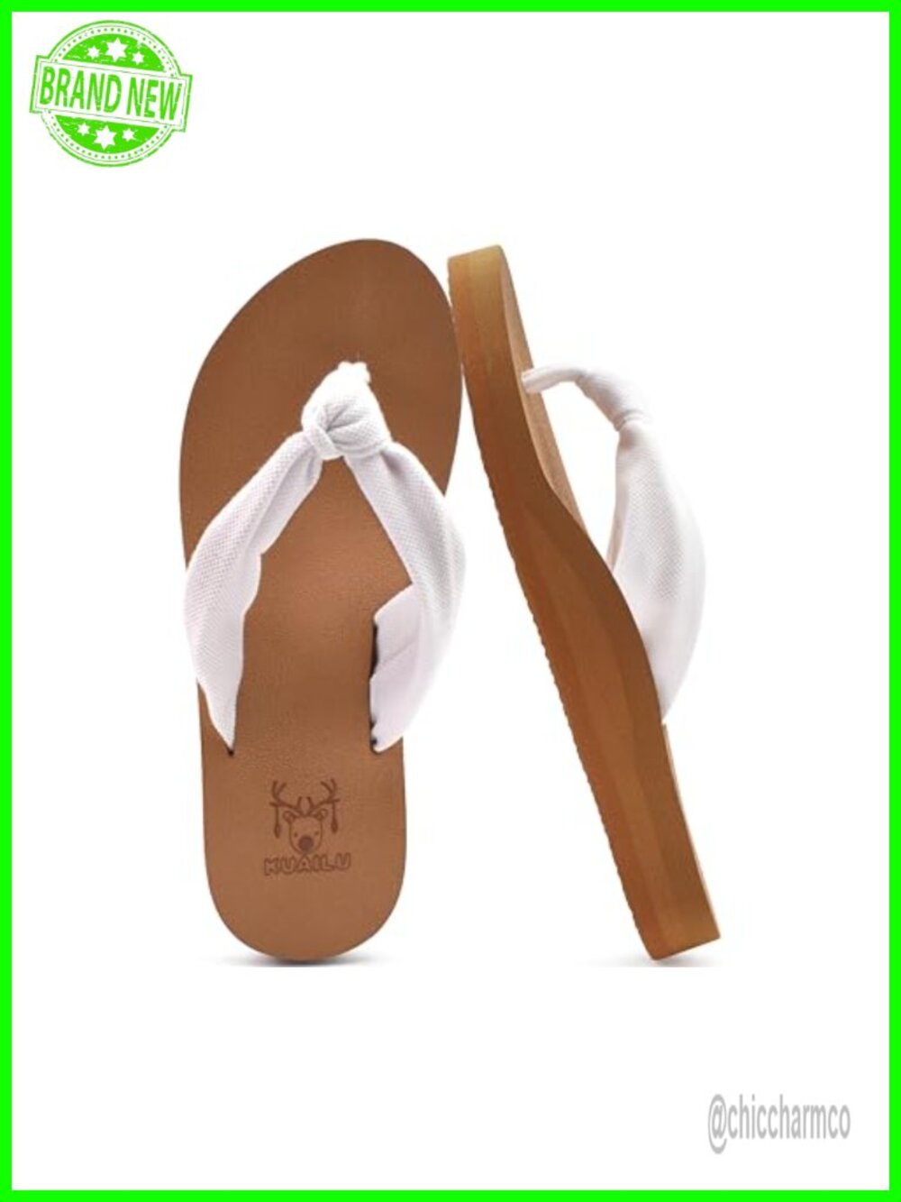 KuaiLu Women's Arch Support Flip Flops Bow Thong Sandals